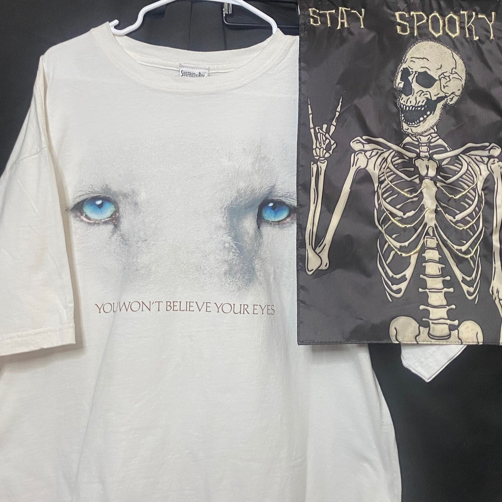 Siegfried & Roy Graphic T-Shirt White‎ Tiger Eyes Las Vegas Souvenir XL